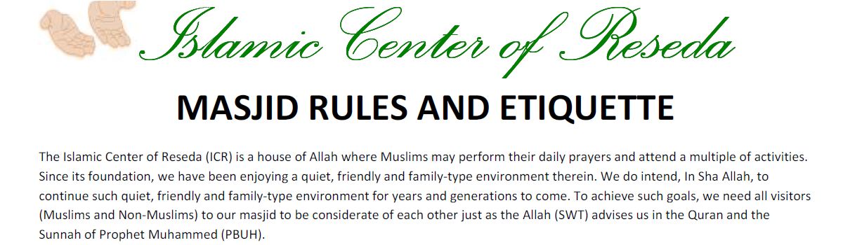 Masjid-Reseda-Rules-and-Etiquette